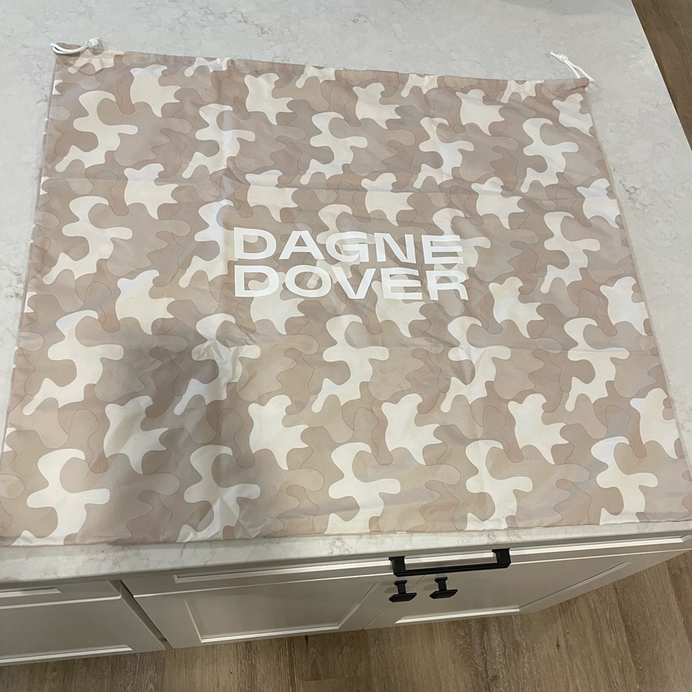Dagne Dover Beige and White Camouflage Oversized Dust Bag
